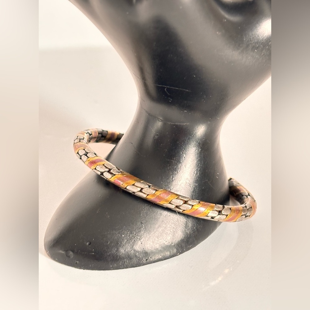 Solid Heavy Mixed Metal Cuff Bracelet